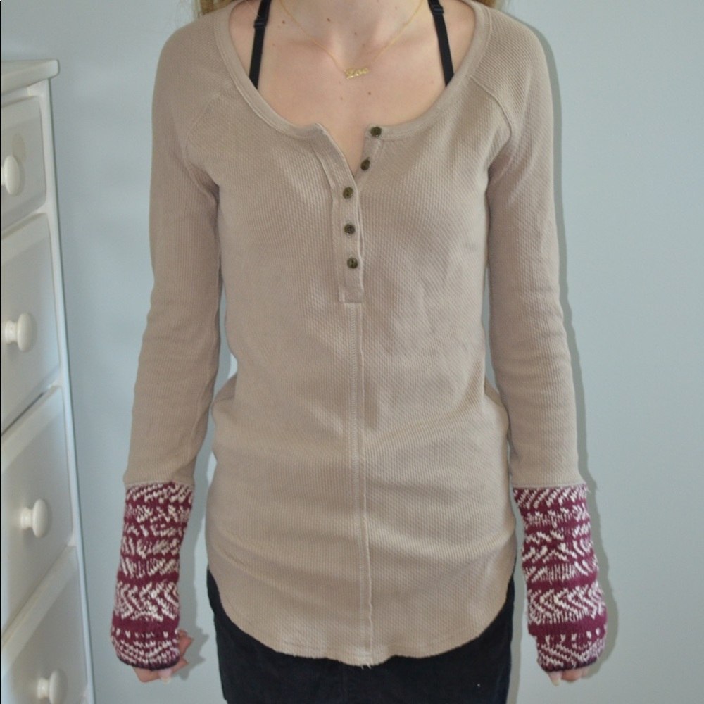Free People Knit Long Sleeve Tee
